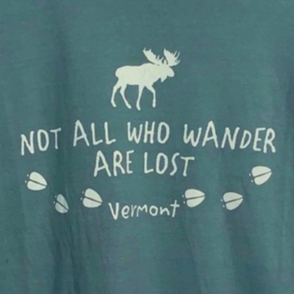 Hanes nano-T Vermont not all who wander are lost moose tracks